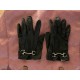 GUCCI HORSEBIT BLACK LEATHER Gold-Tone Women’s Gloves Size 7 Small