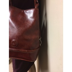 La Philipe Vintage Large Shoulder Burgundy Bucket Bag Adjustable Strap RARE