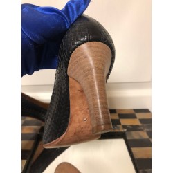CC CORSO COMO Woven Leather Black Brazil High Heel Shoes SZ 6.5