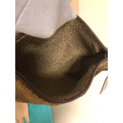 Borbonese Redwall Vintage Quail Pattern Italy Leather Cross Body Shoulder Bag