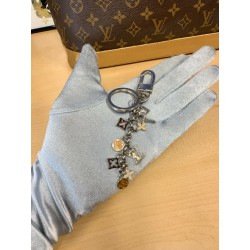 Louis Vuitton Fleur de Monogram Charm Metallic Keyring Chain Bag