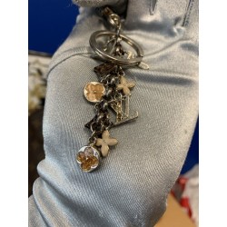 Louis Vuitton Fleur de Monogram Charm Metallic Keyring Chain Bag